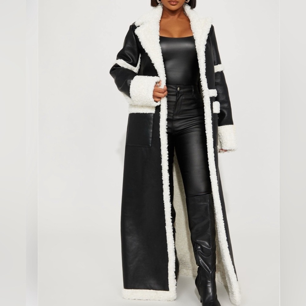 Black and White Teddy Coat